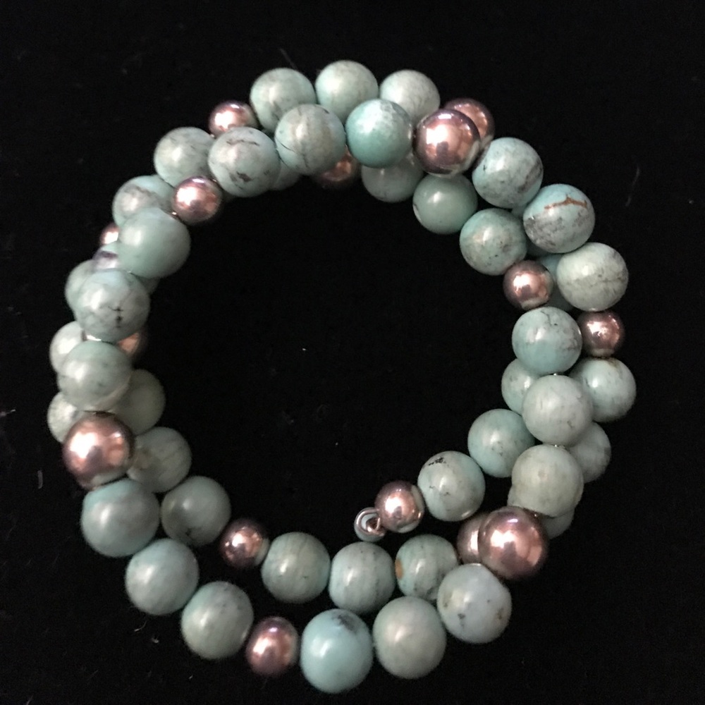 Pewter and turquoise bracelet 🌺